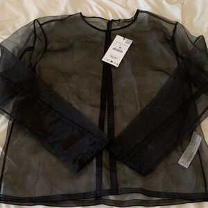 Zara Black Sheer Blouse
